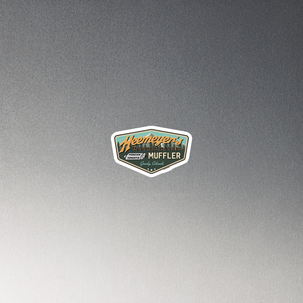 Heemeyer&#39;s Mountain View Muffler Magnet