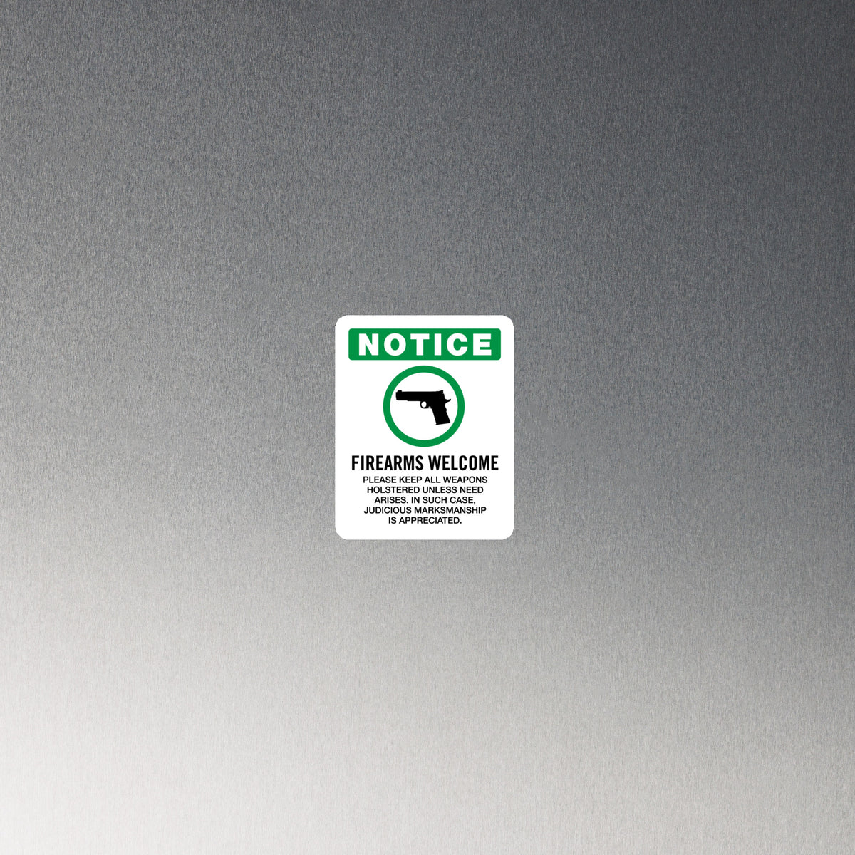 Firearms Welcome Die Cut Magnet