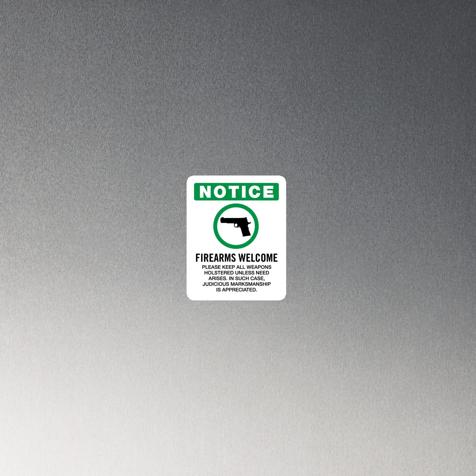 Firearms Welcome Die Cut Magnet