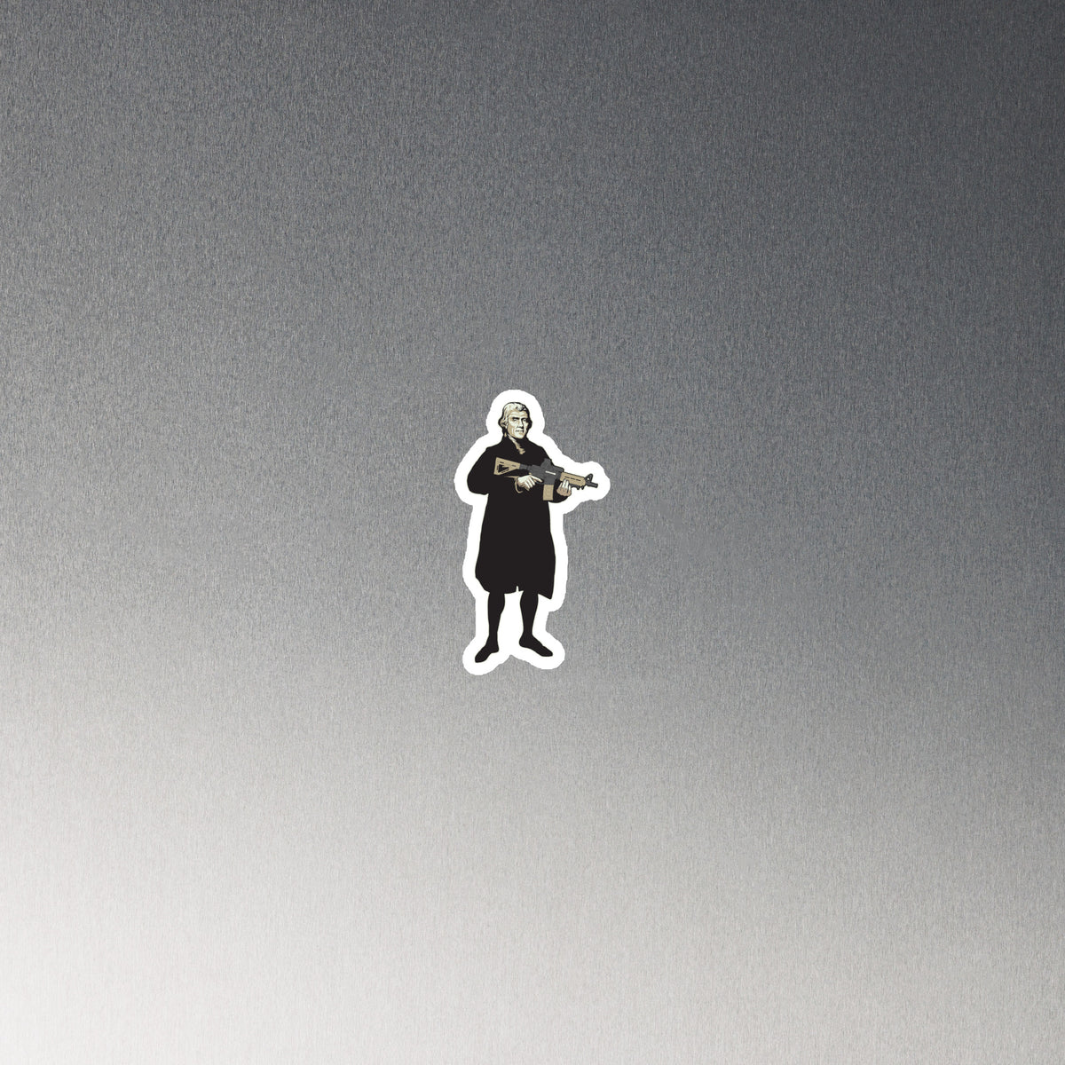 Thomas Jefferson With a Rifle Die-Cut Magnet