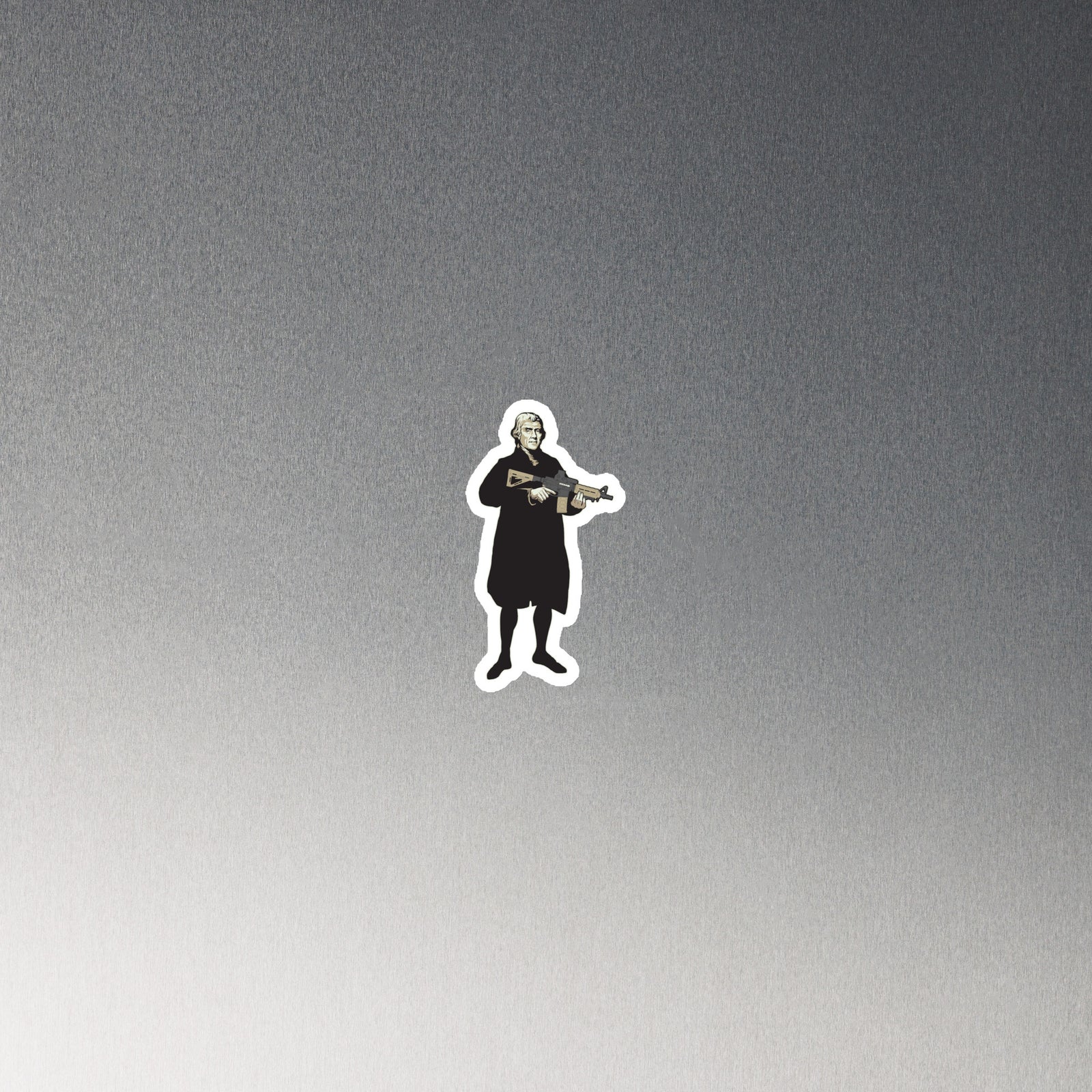 Thomas Jefferson With a Rifle Die-Cut Magnet