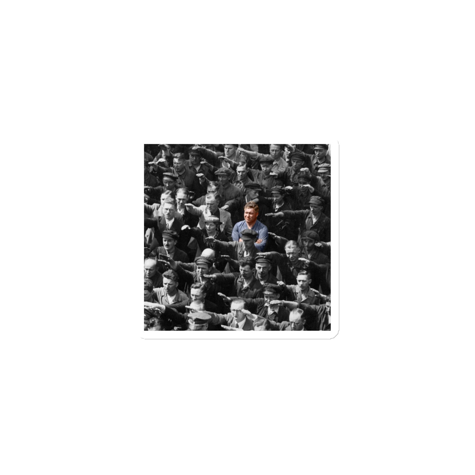 August Landmesser Civil Disobedience Die-cut Magnet