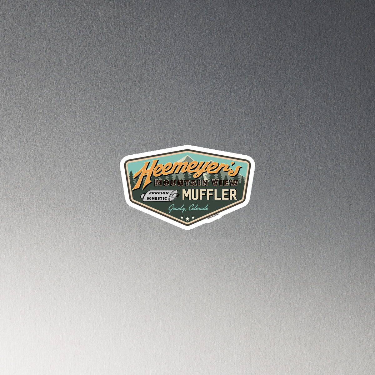 Heemeyer&#39;s Mountain View Muffler Magnet