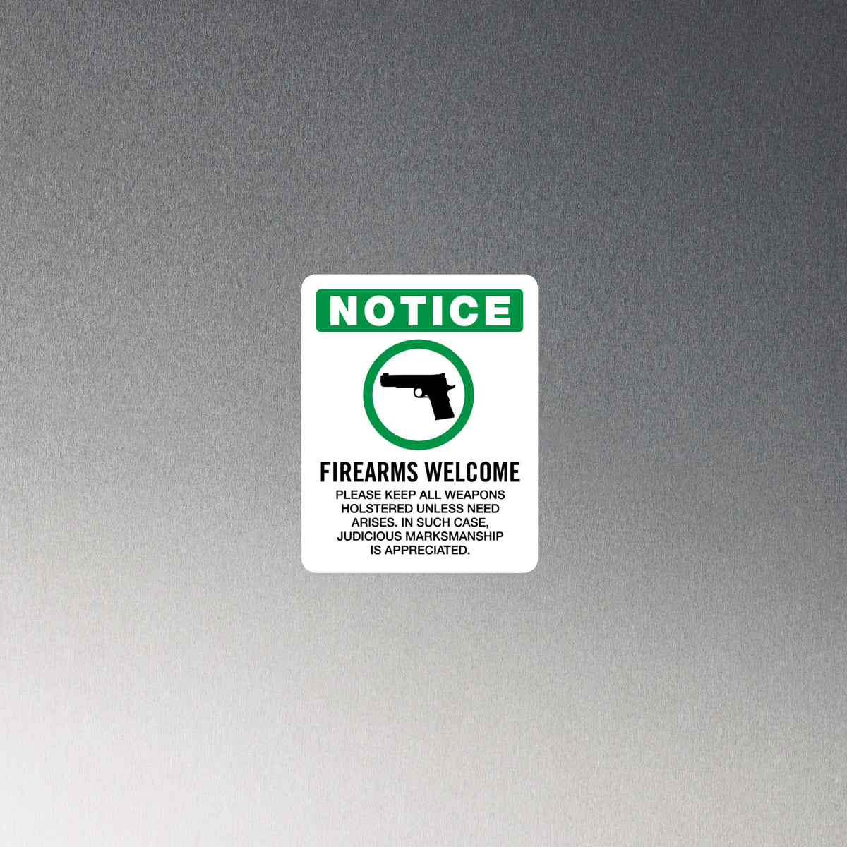 Firearms Welcome Die Cut Magnet