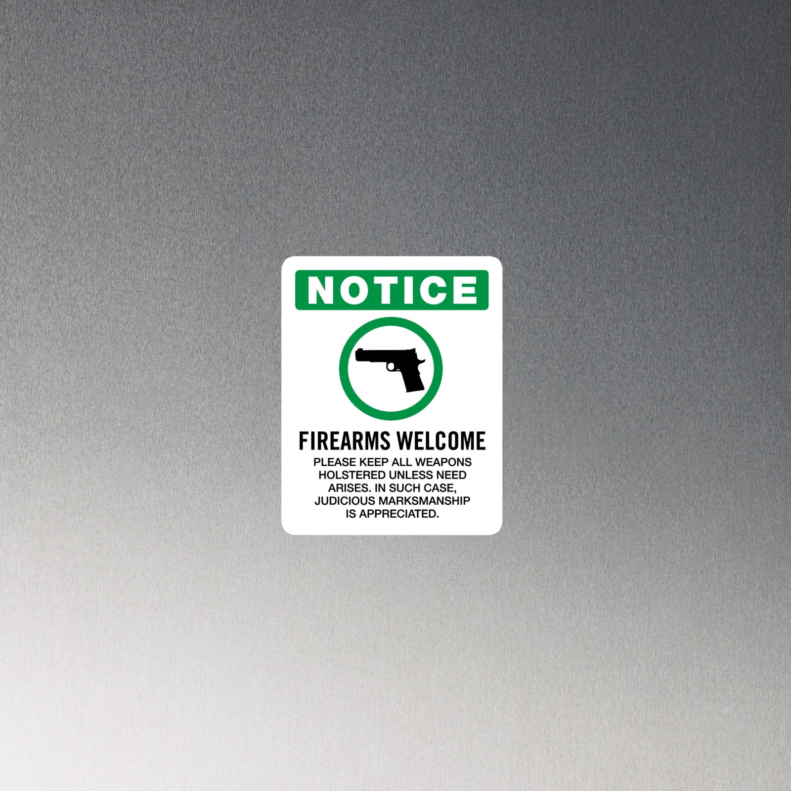 Firearms Welcome Die Cut Magnet