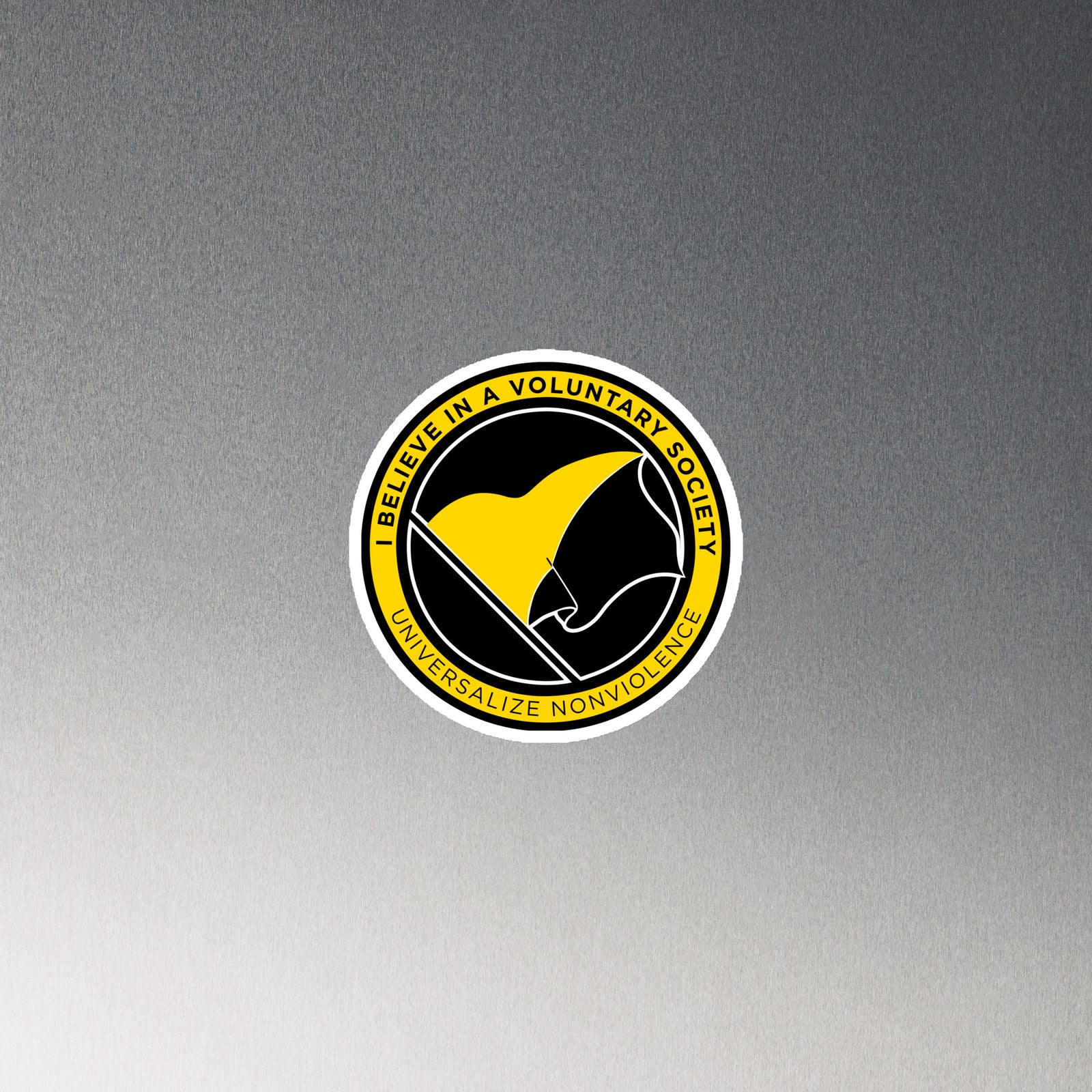 I Believe in a Voluntary Society Voluntaryist Die Cut Magnet