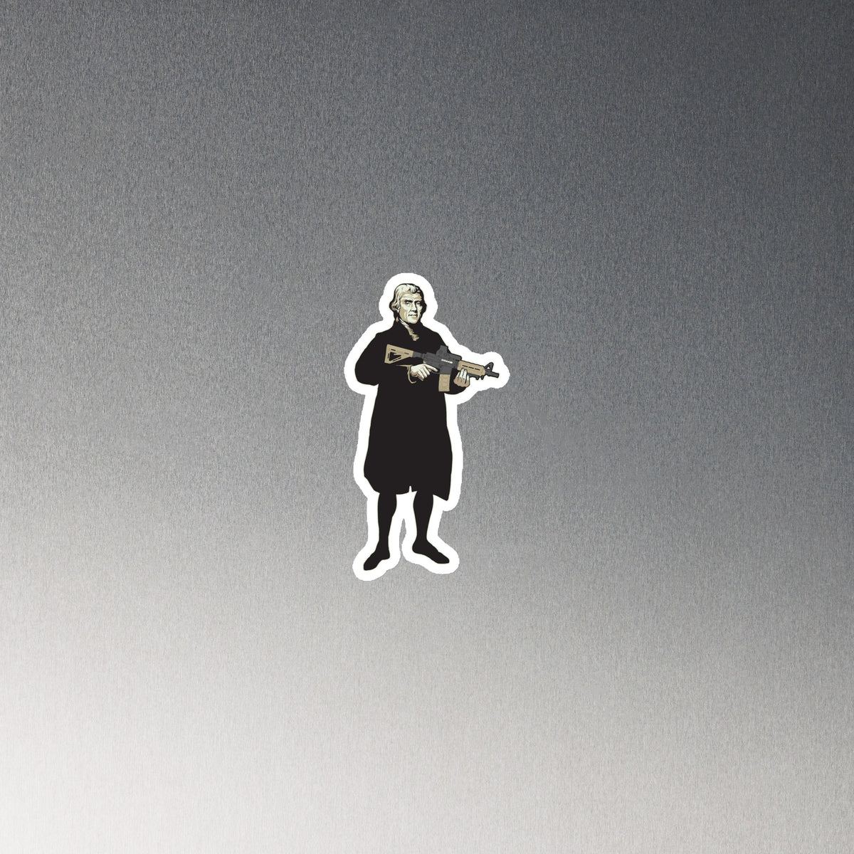 Thomas Jefferson With a Rifle Die-Cut Magnet