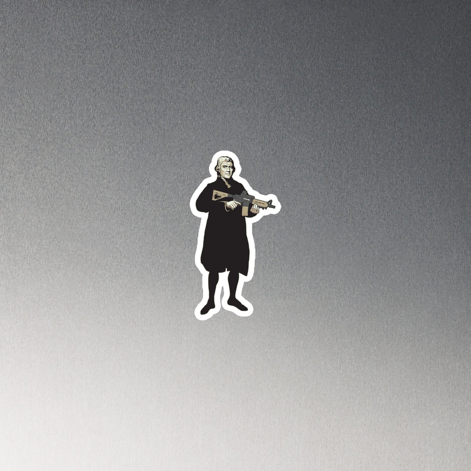 Thomas Jefferson With a Rifle Die-Cut Magnet