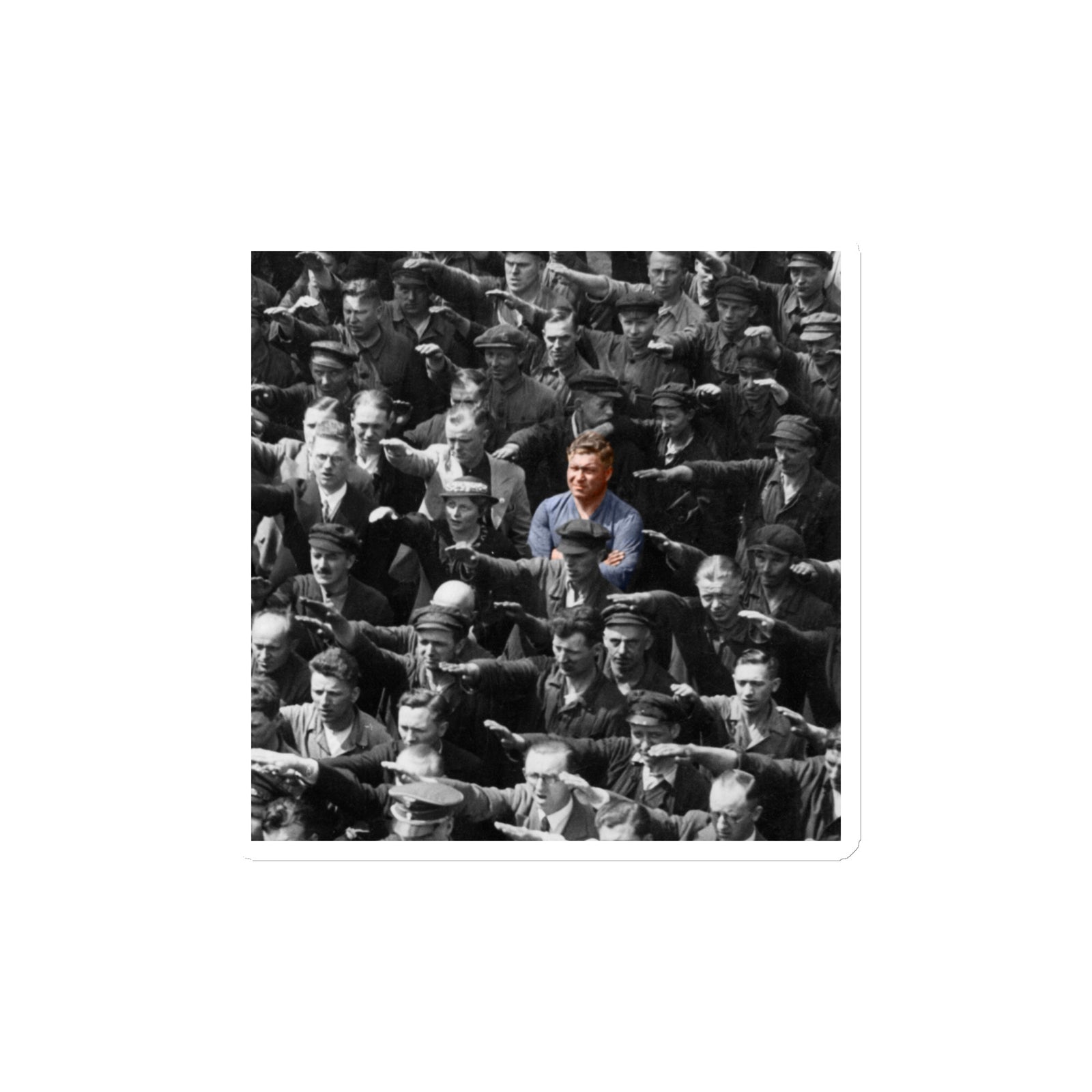 August Landmesser Civil Disobedience Die-cut Magnet
