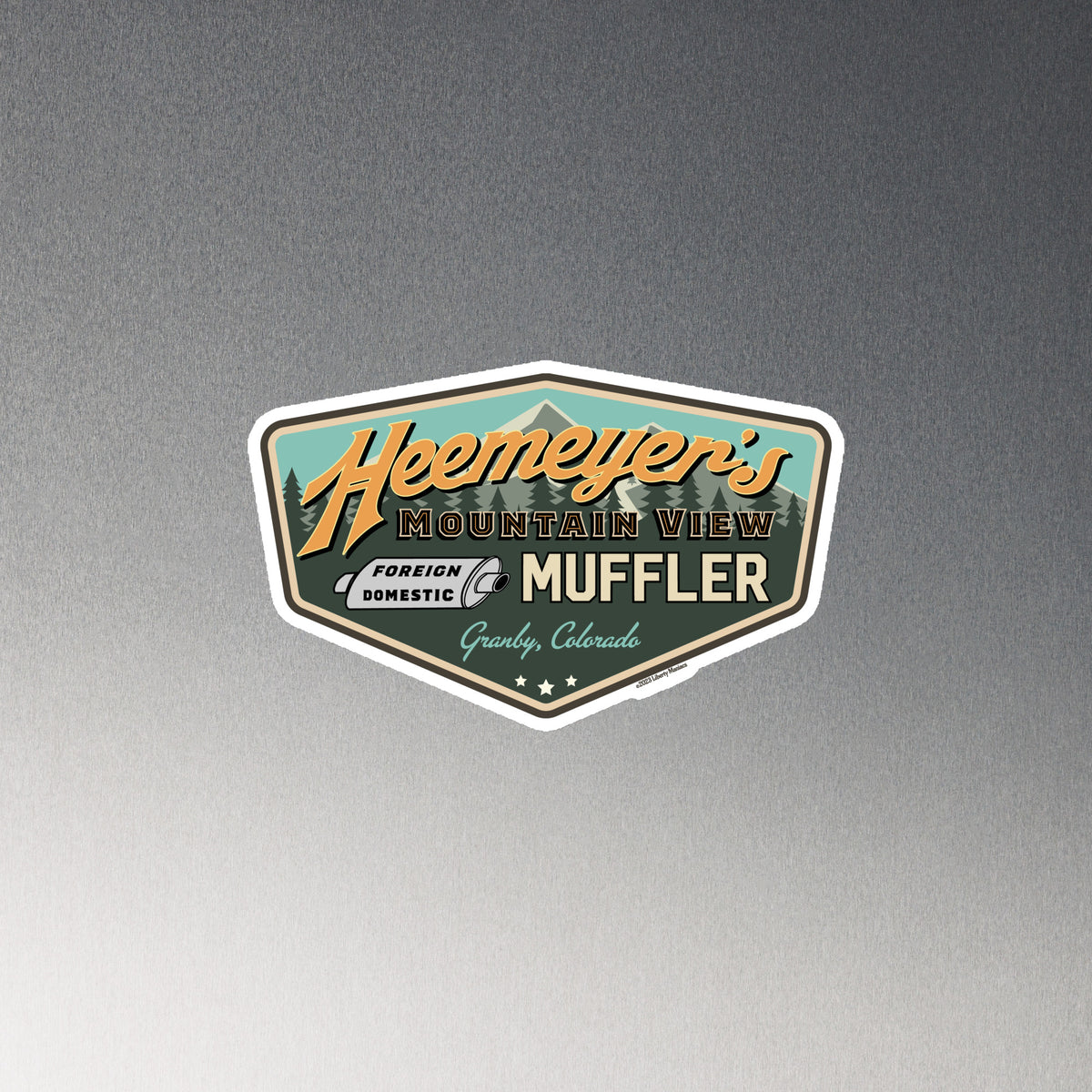 Heemeyer&#39;s Mountain View Muffler Magnet
