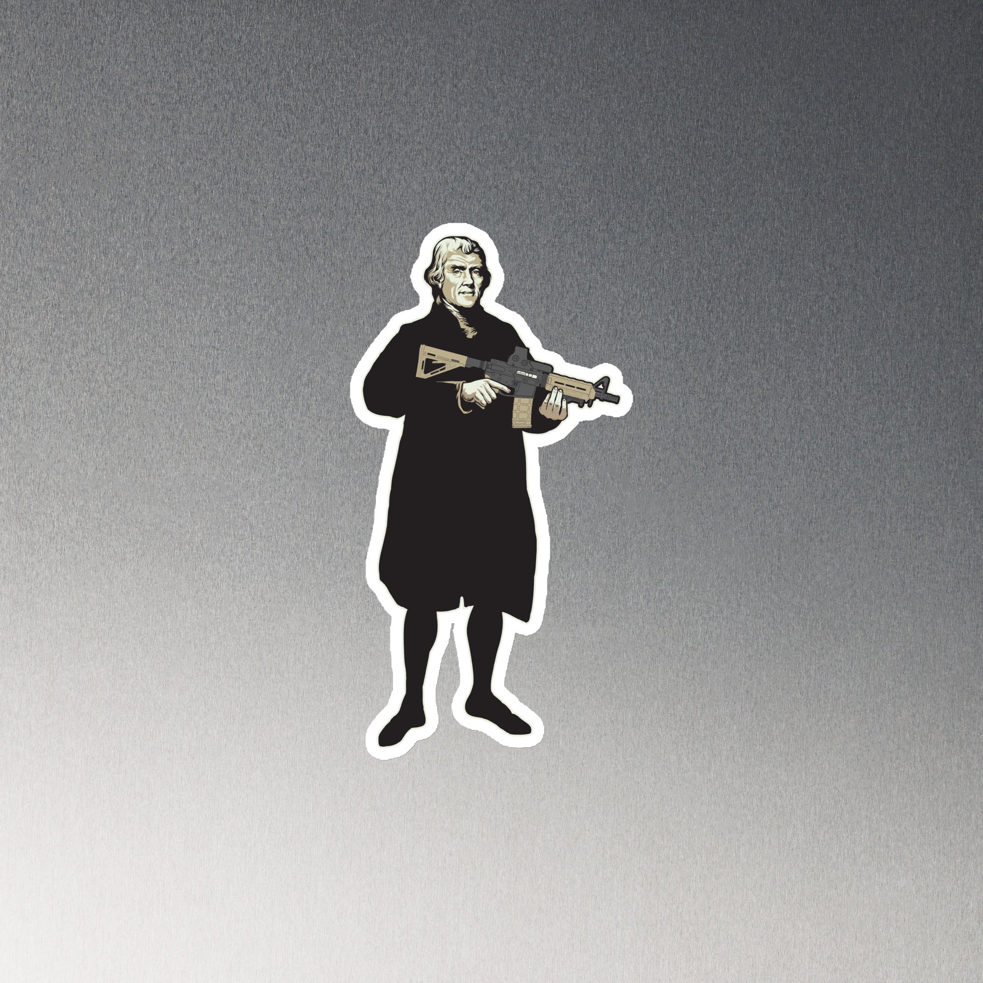 Thomas Jefferson With a Rifle Die-Cut Magnet