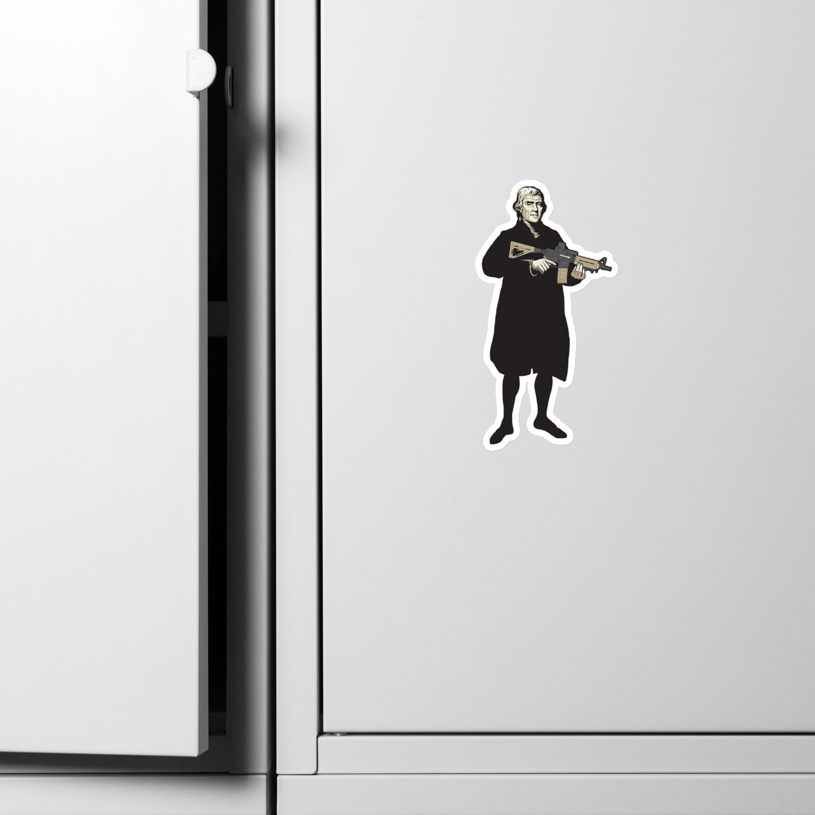 Thomas Jefferson With a Rifle Die-Cut Magnet