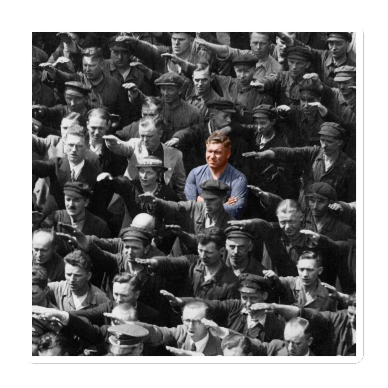 August Landmesser Civil Disobedience Die-cut Magnet