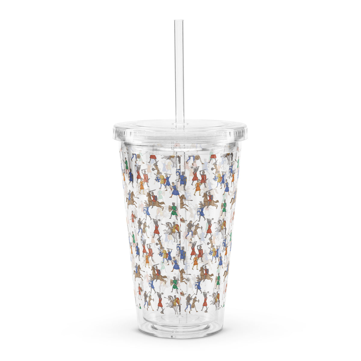 Medieval Battle Clear Plastic Tumbler