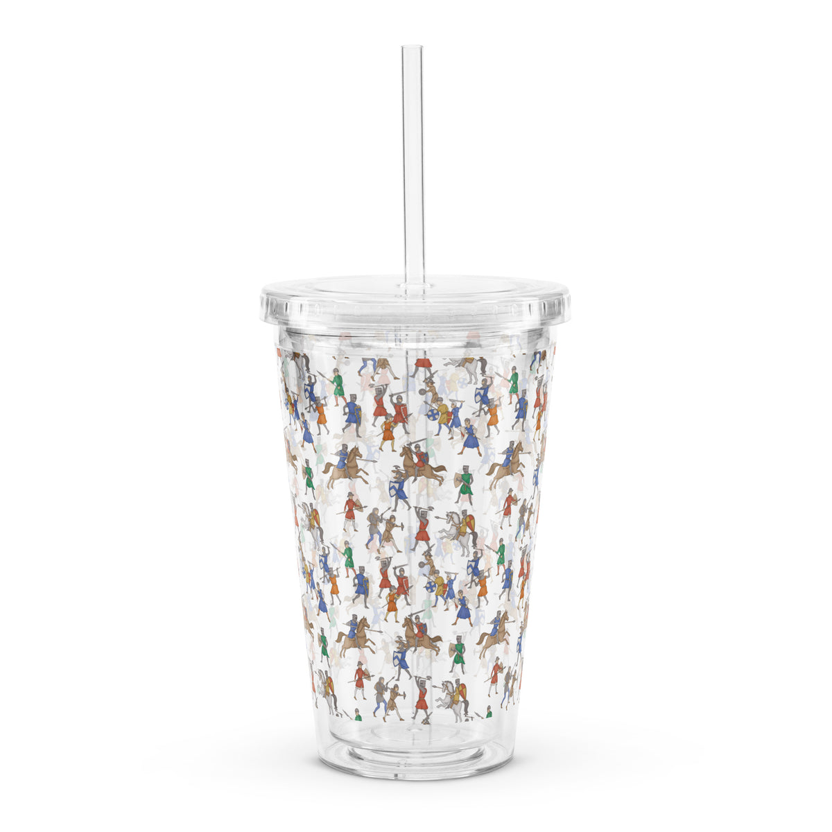 Medieval Battle Clear Plastic Tumbler