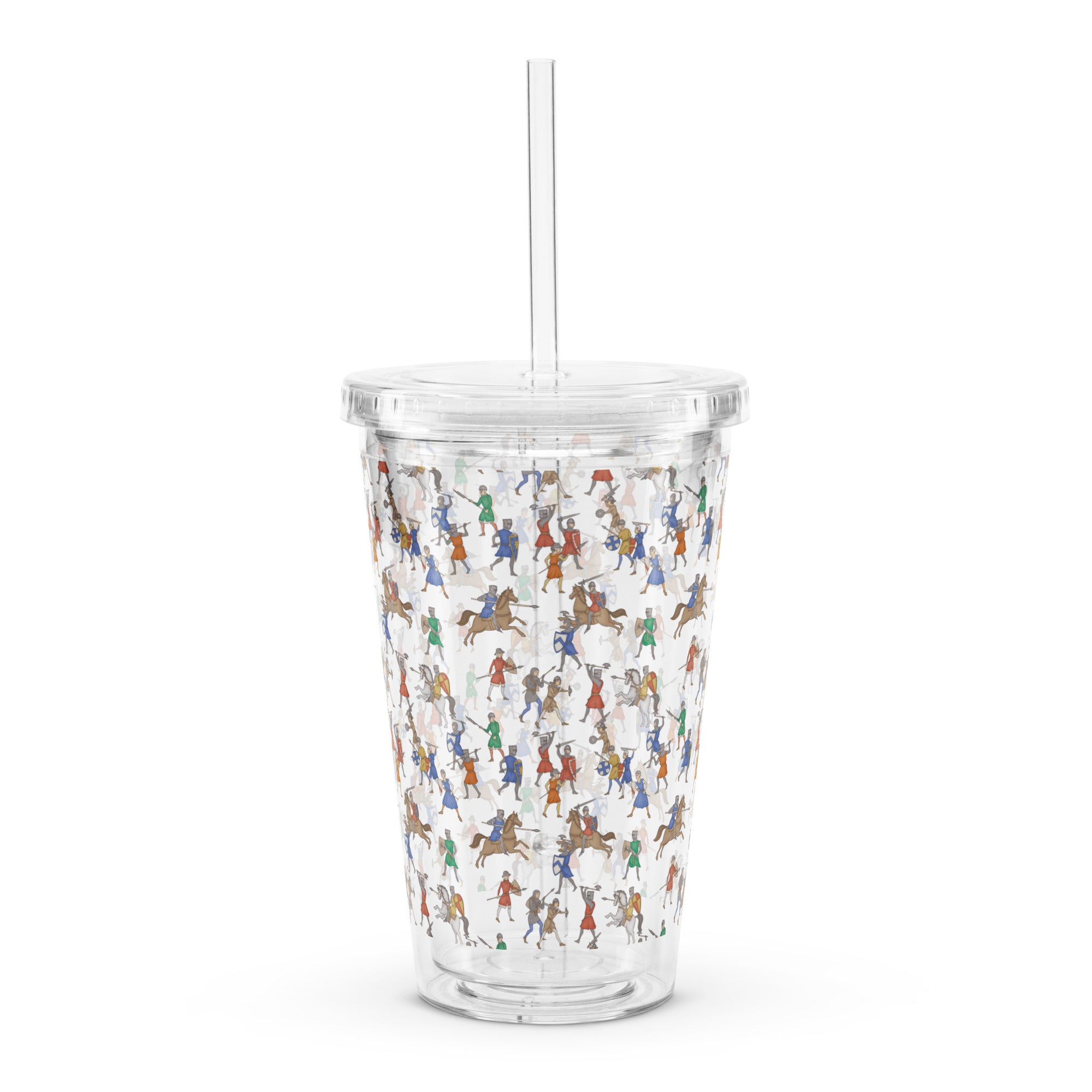 Medieval Battle Clear Plastic Tumbler