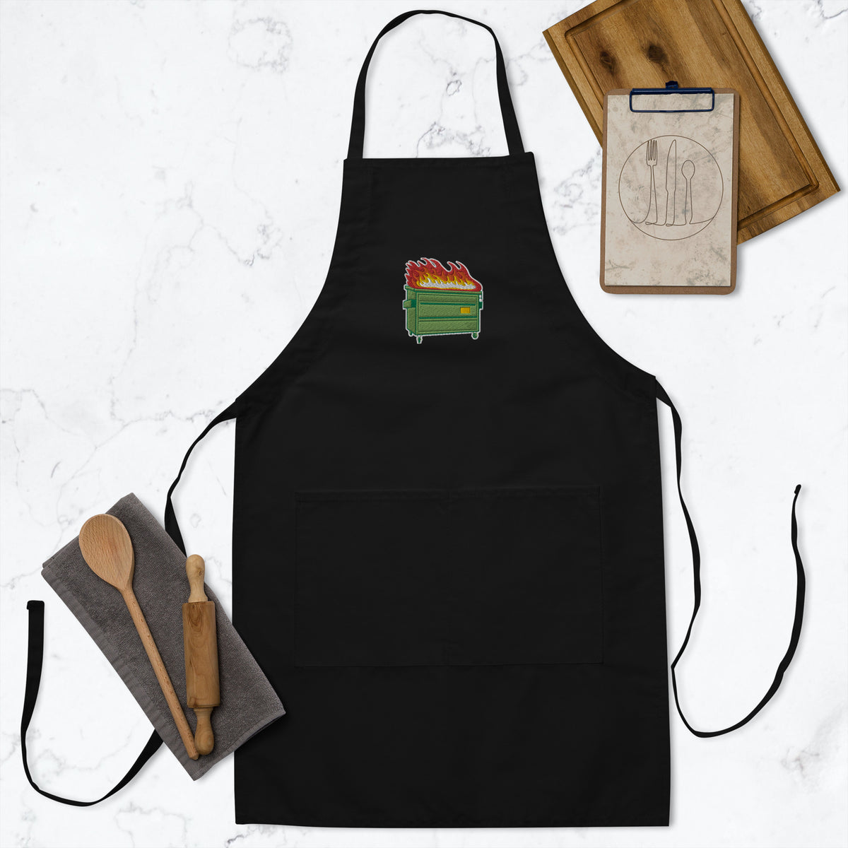 Dumpster Fire Embroidered Apron