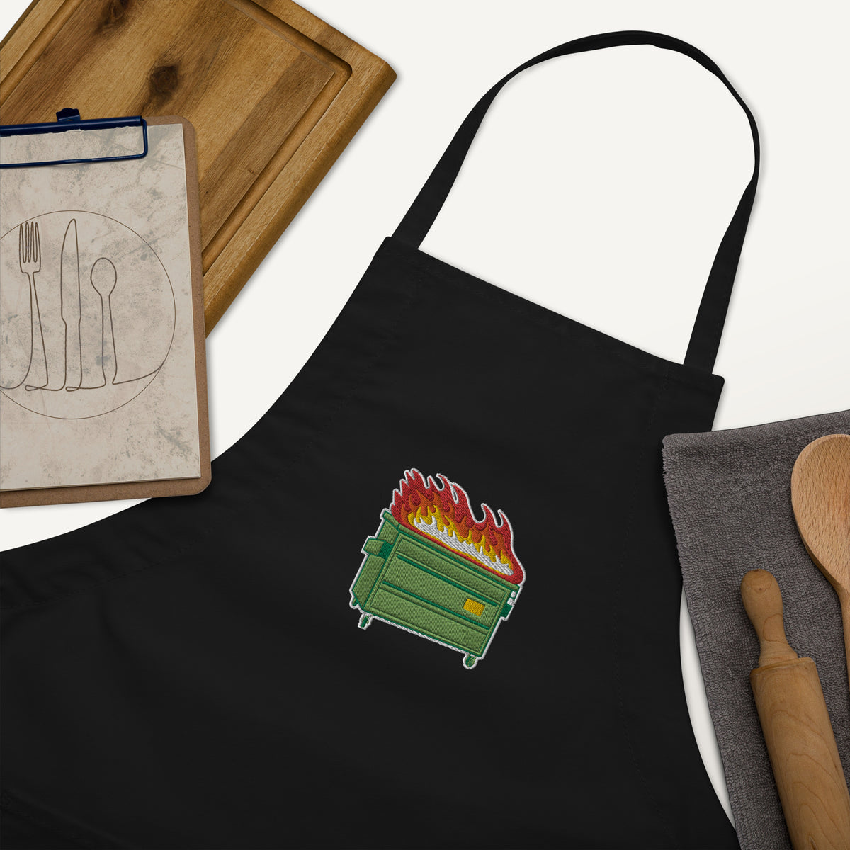 Dumpster Fire Embroidered Apron