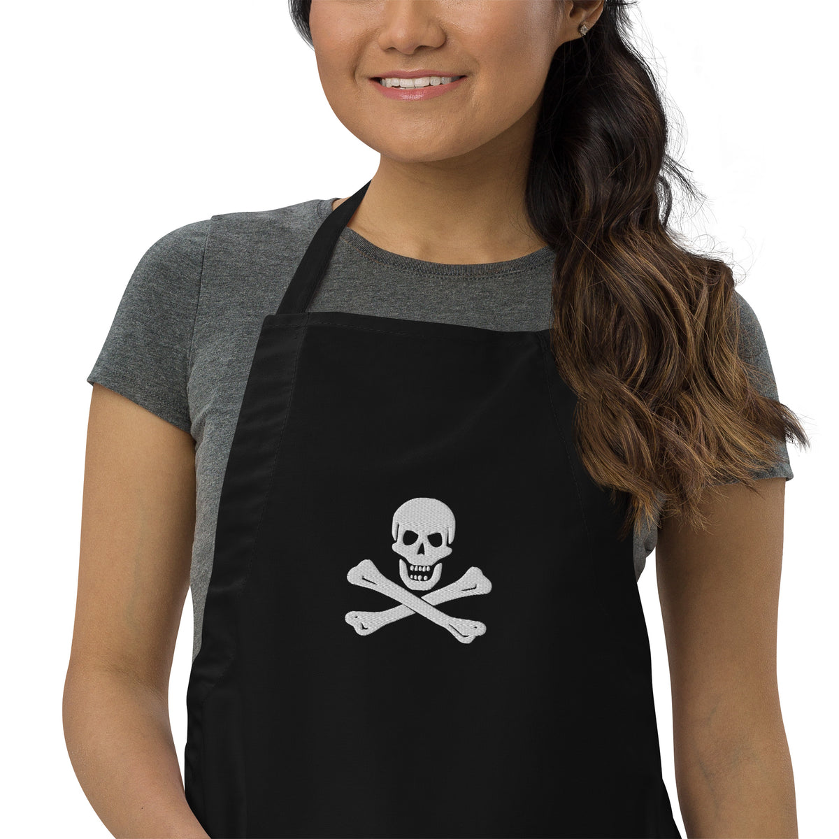 Jolly Roger Pirate Embroidered Apron