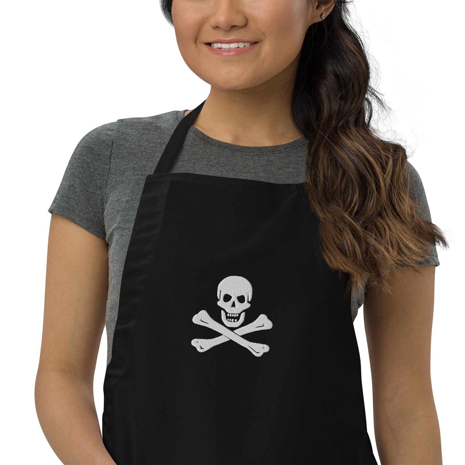 Jolly Roger Pirate Embroidered Apron