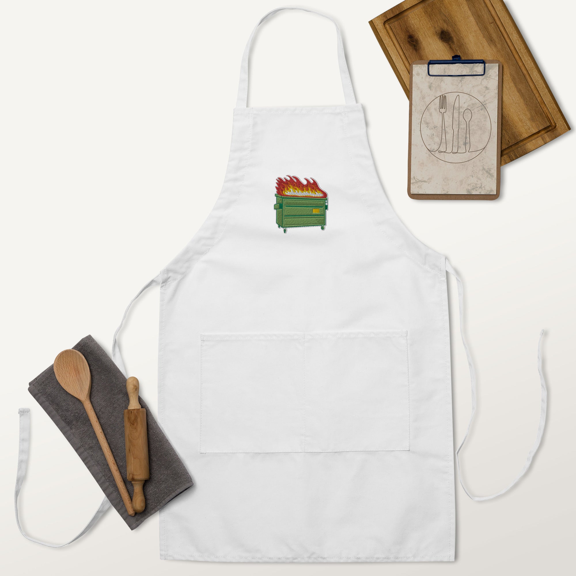 Dumpster Fire Embroidered Apron