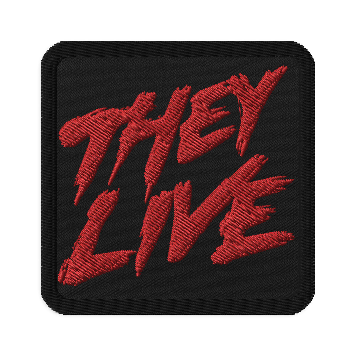 The Live Square Embroidered Patch