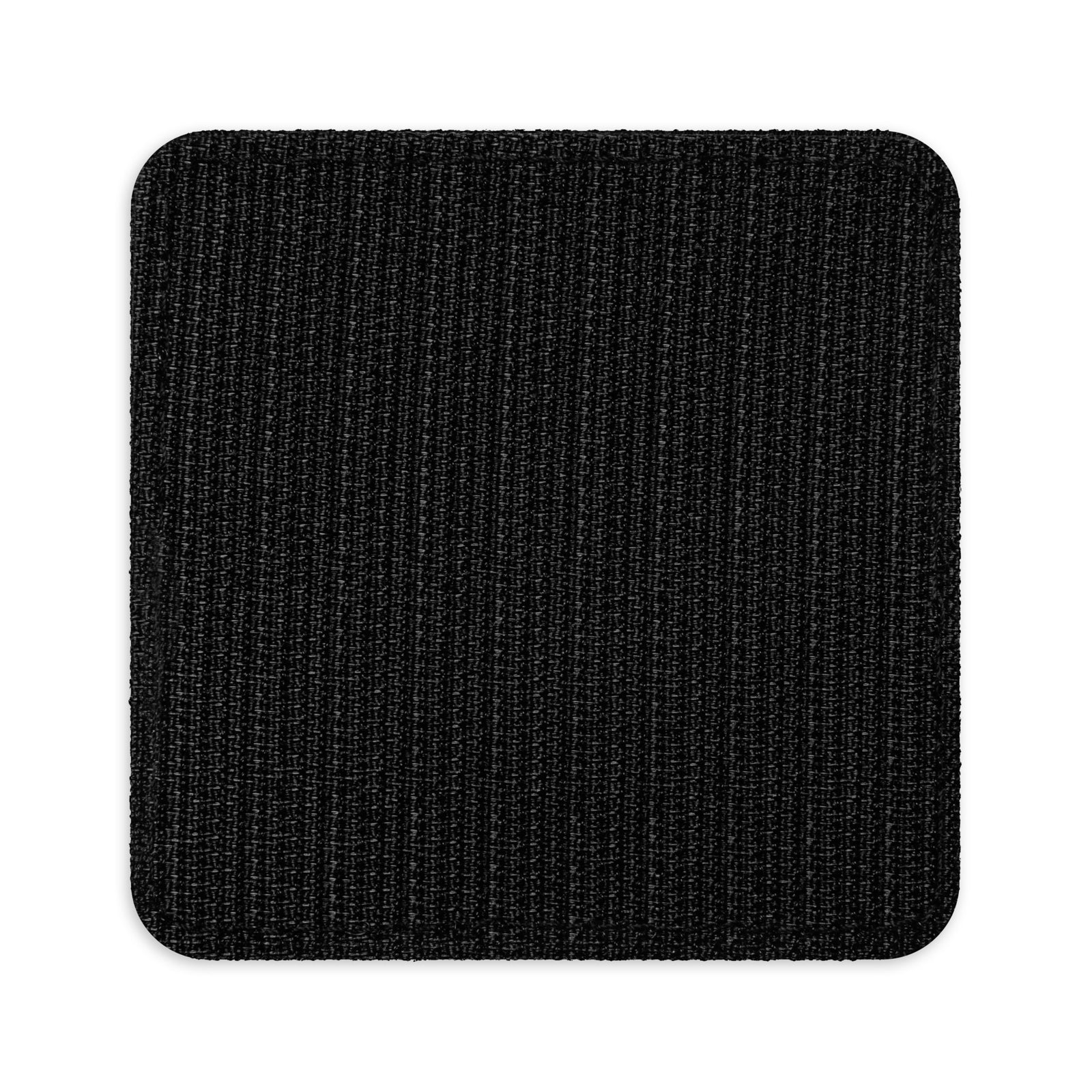 Embroidered patch of a green dumpster on fire with flames on a black border.