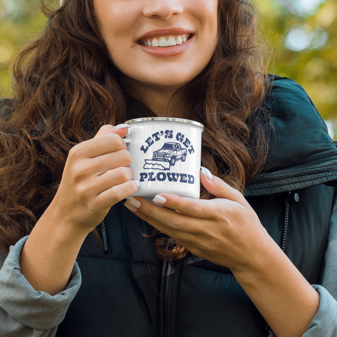 Let&#39;s Get Plowed Enamel Mug