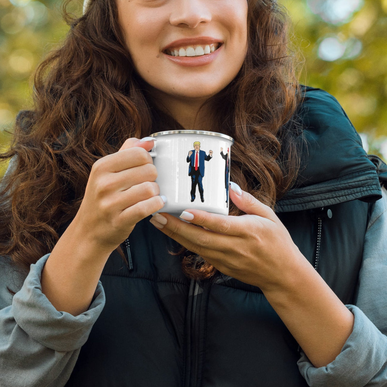 Trump Dance Enamel Camp Mug
