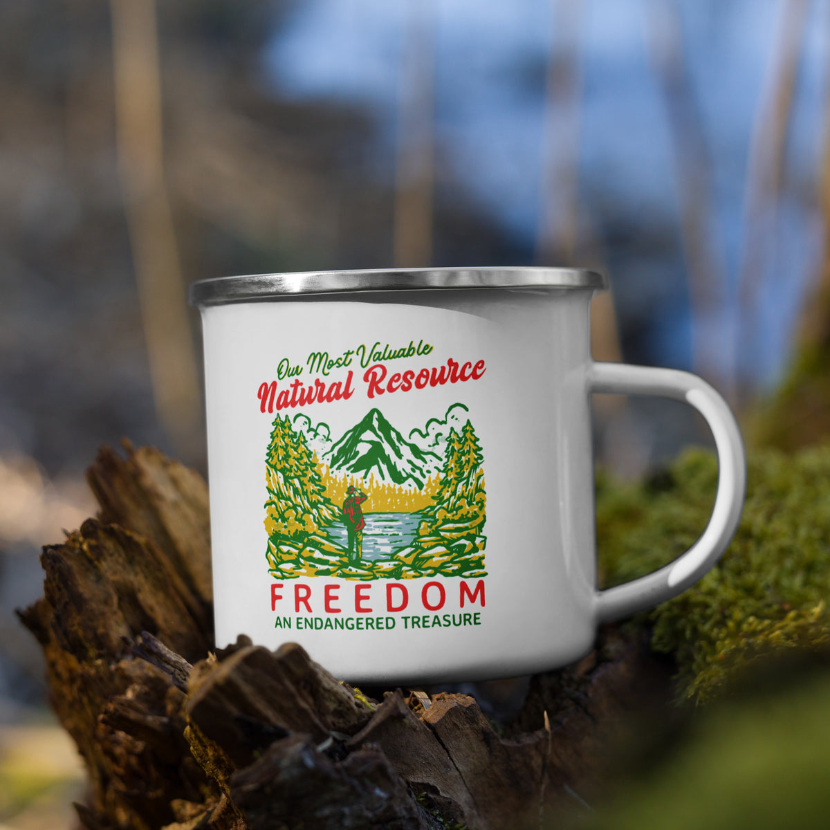 Our Most Valuable Natural Resource Freedom Enamel Mug