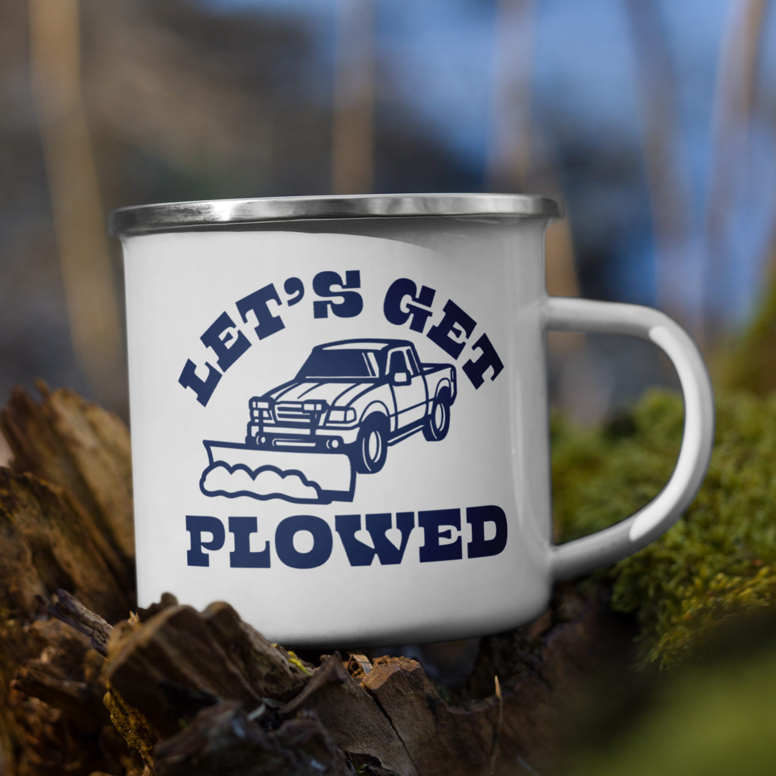 Let's Get Plowed Enamel Mug