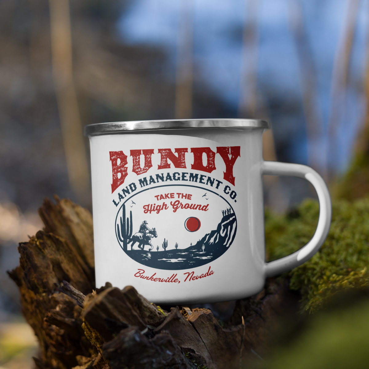 Bundy Land Management Co. Enamel Camp Mug