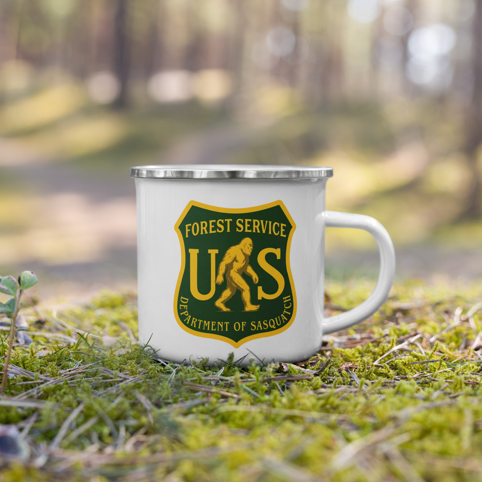 Department of Sasquatch Forest Service Enamel Mug
