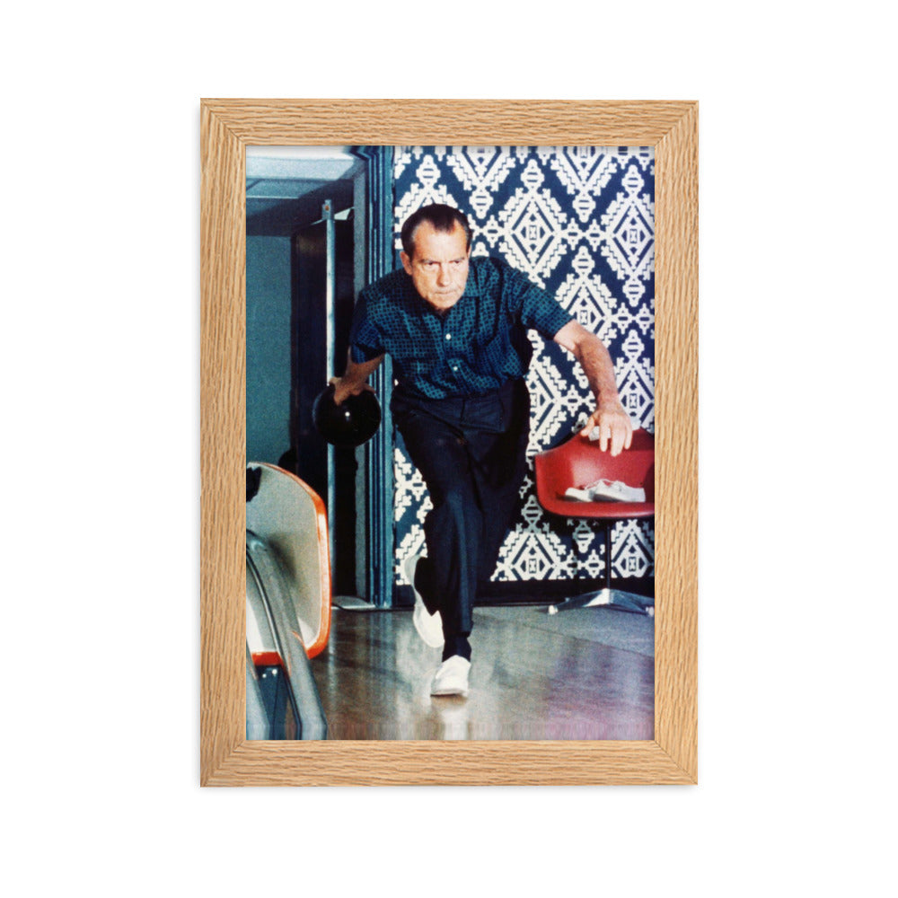Nixon Bowling at the White House Framed Print