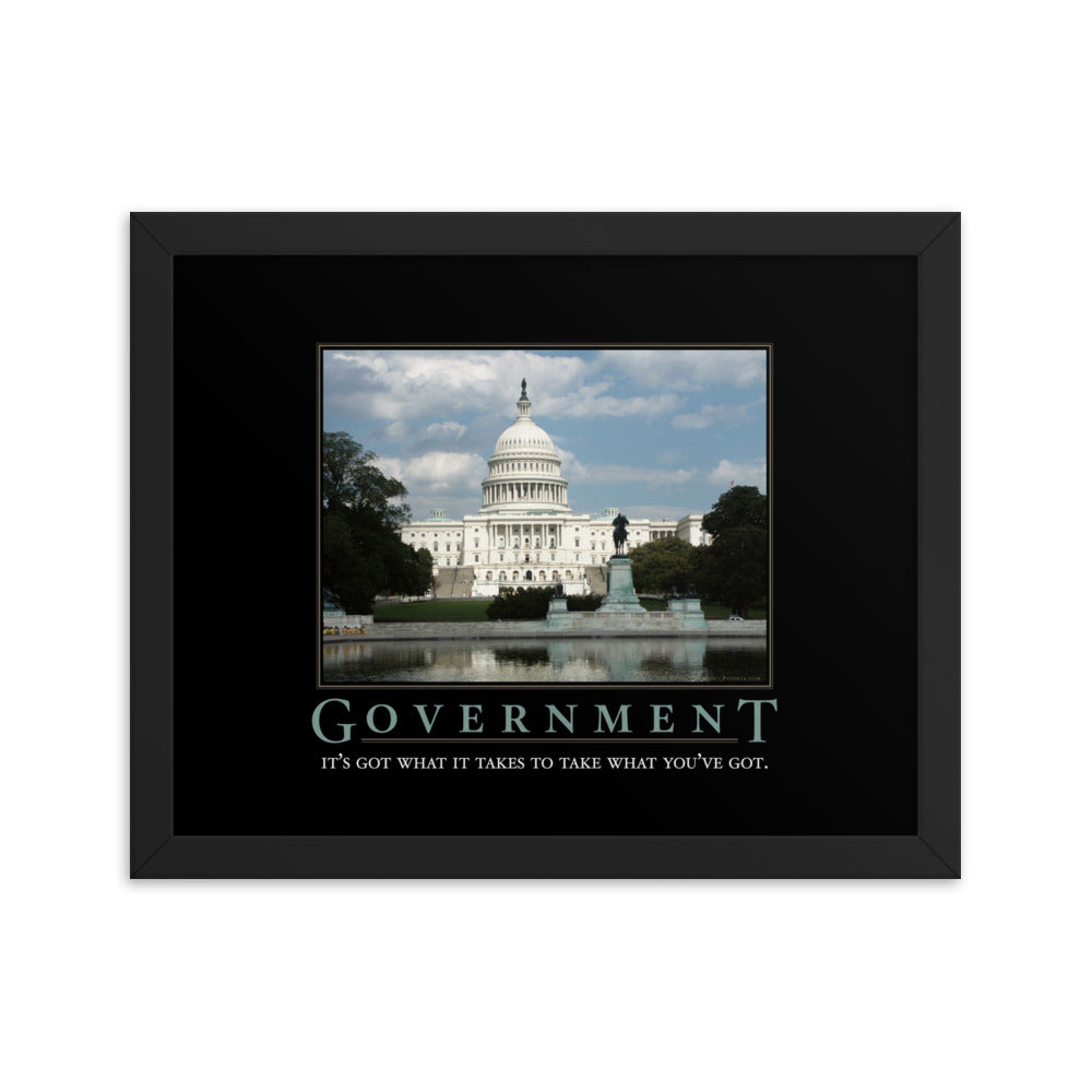 Government Demotivational Framed Print