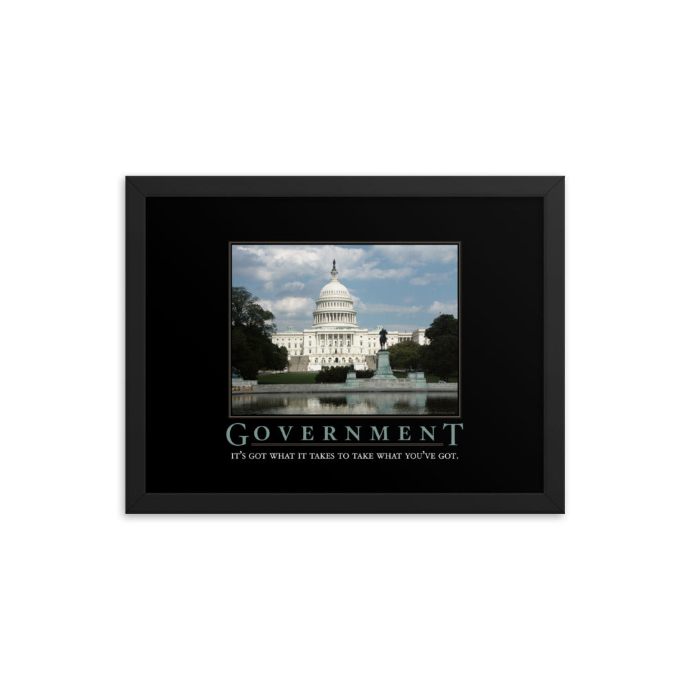 Government Demotivational Framed Print