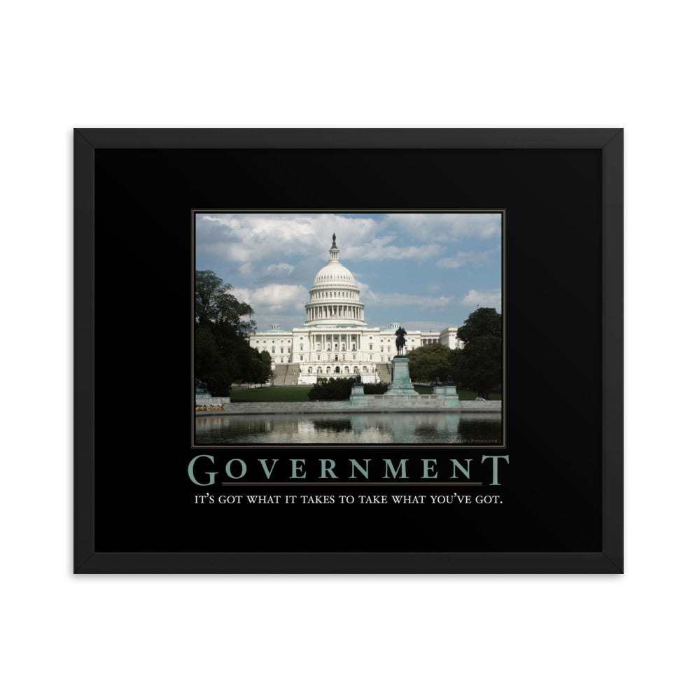 Government Demotivational Framed Print