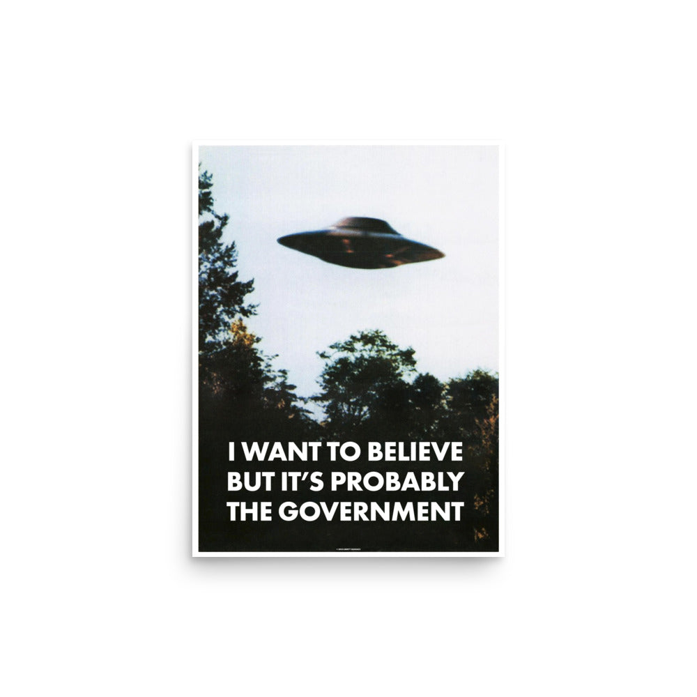I Want To Believe But It&#39;s Probably the Government Print