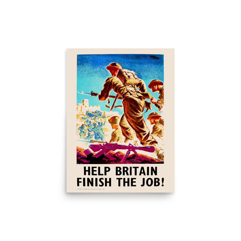 Help Britain Finish the Job! Marc Stone WWII Propaganda Poster