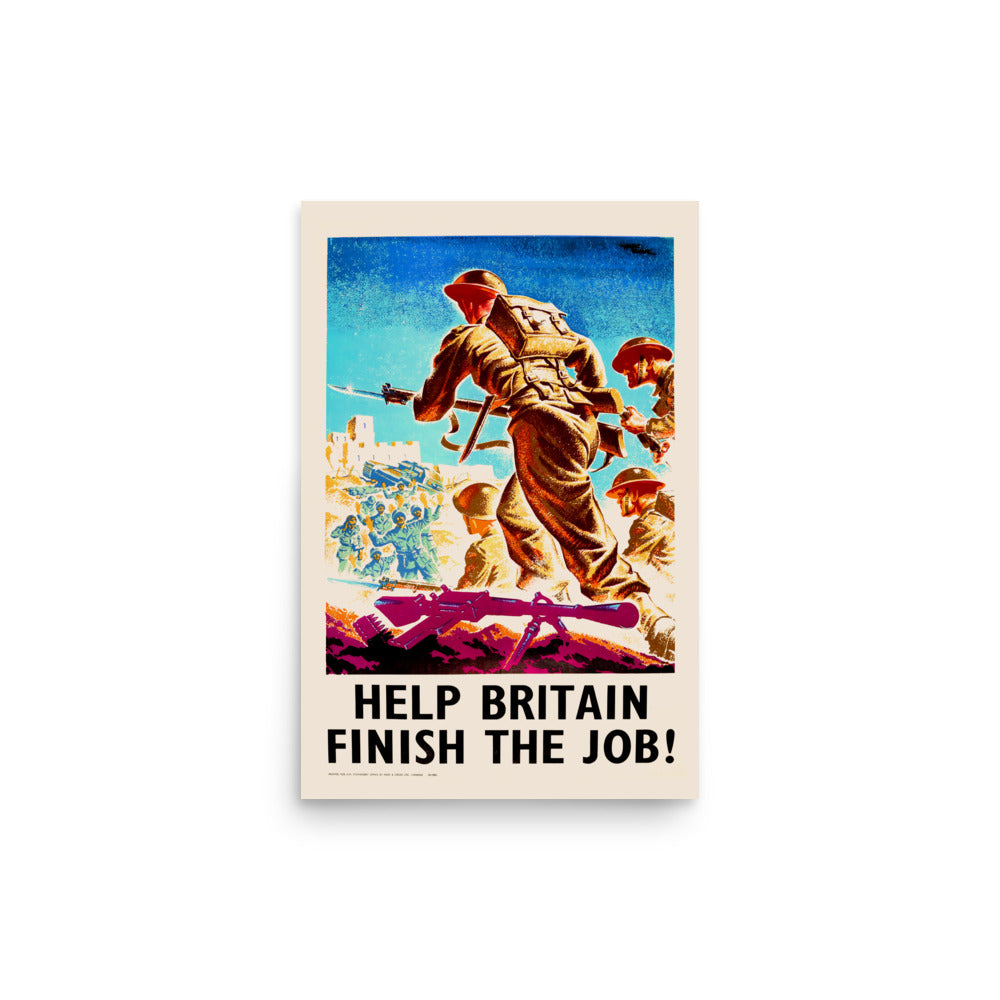 Help Britain Finish the Job! Marc Stone WWII Propaganda Poster