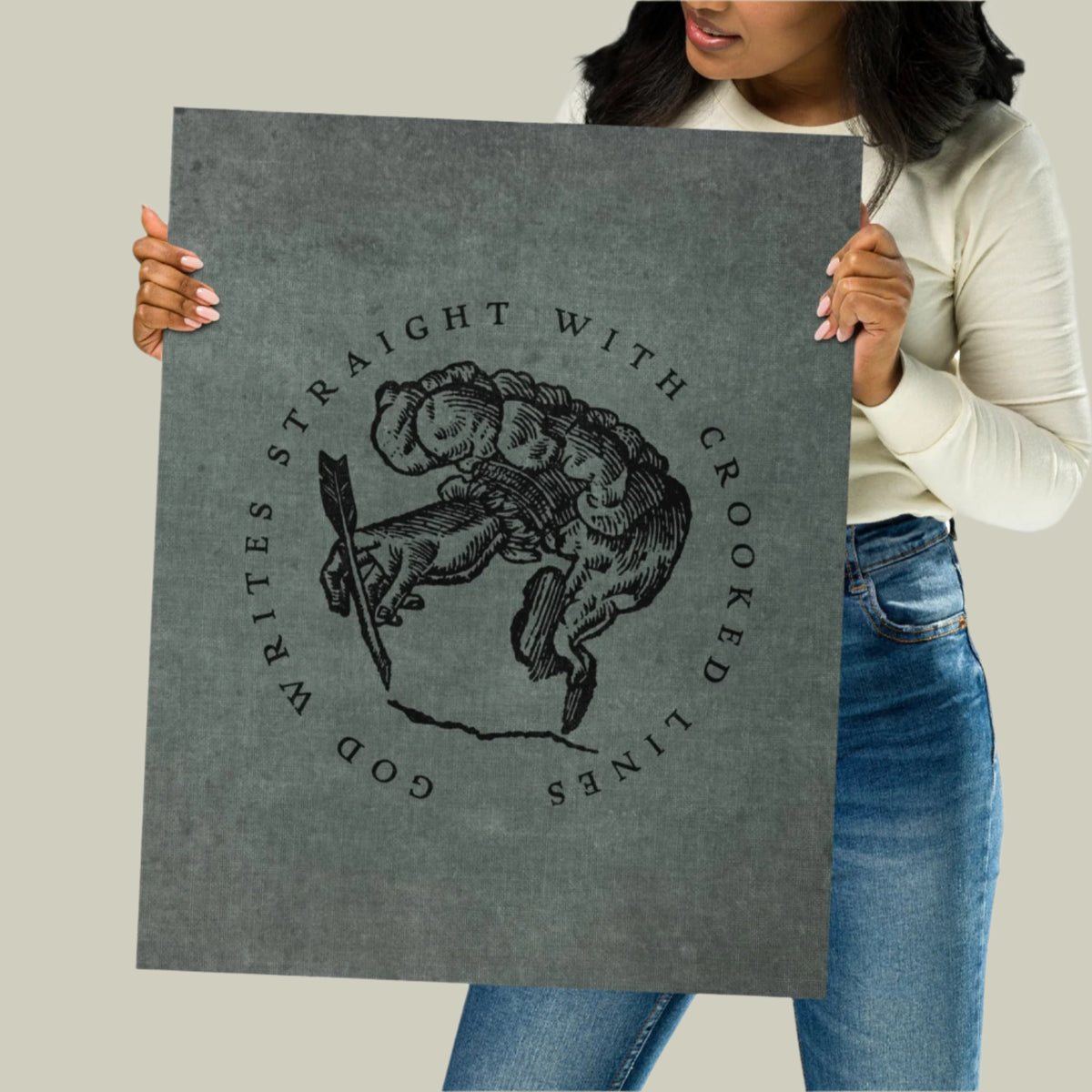 God Writes Straight with Crooked Lines Print