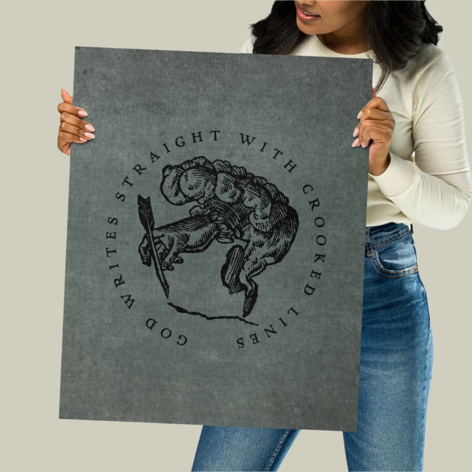 God Writes Straight with Crooked Lines Print