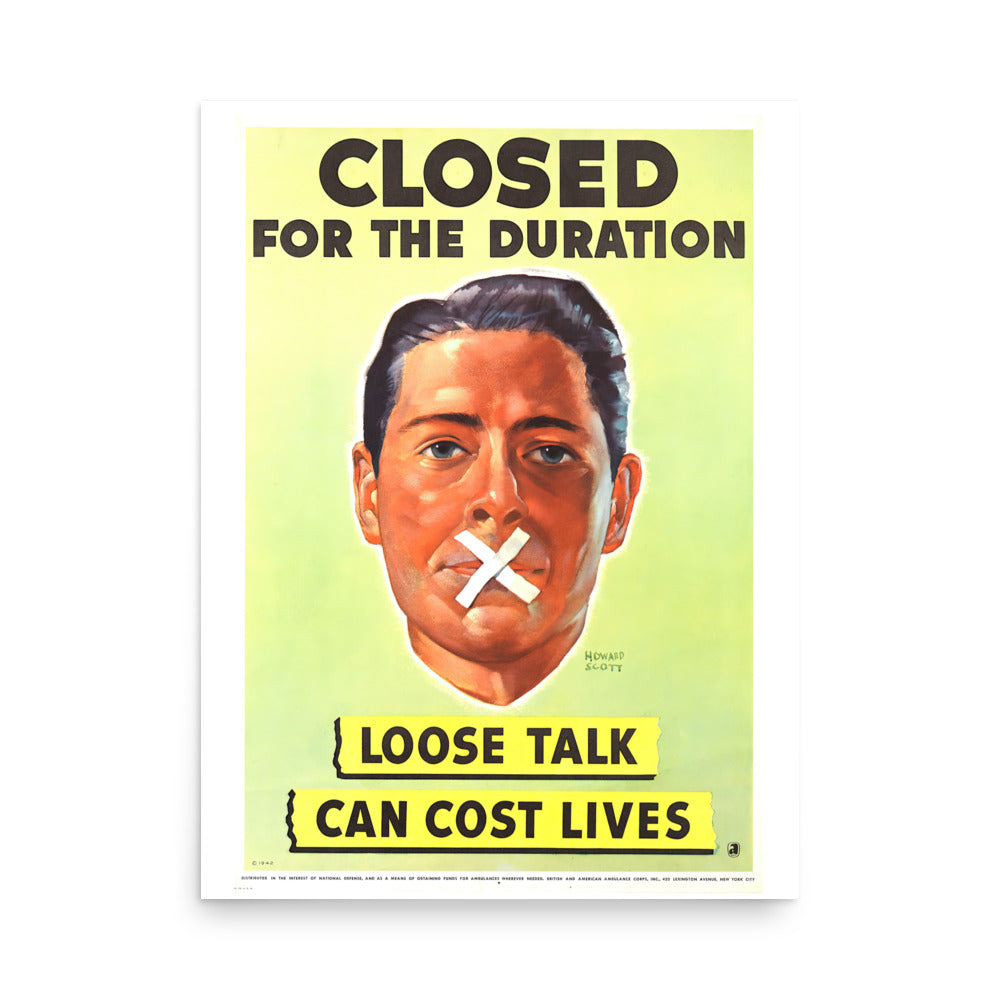 Loose Talk Can Cost Lives WWII Propaganda Poster