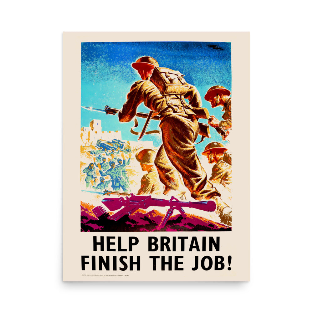 Help Britain Finish the Job! Marc Stone WWII Propaganda Poster