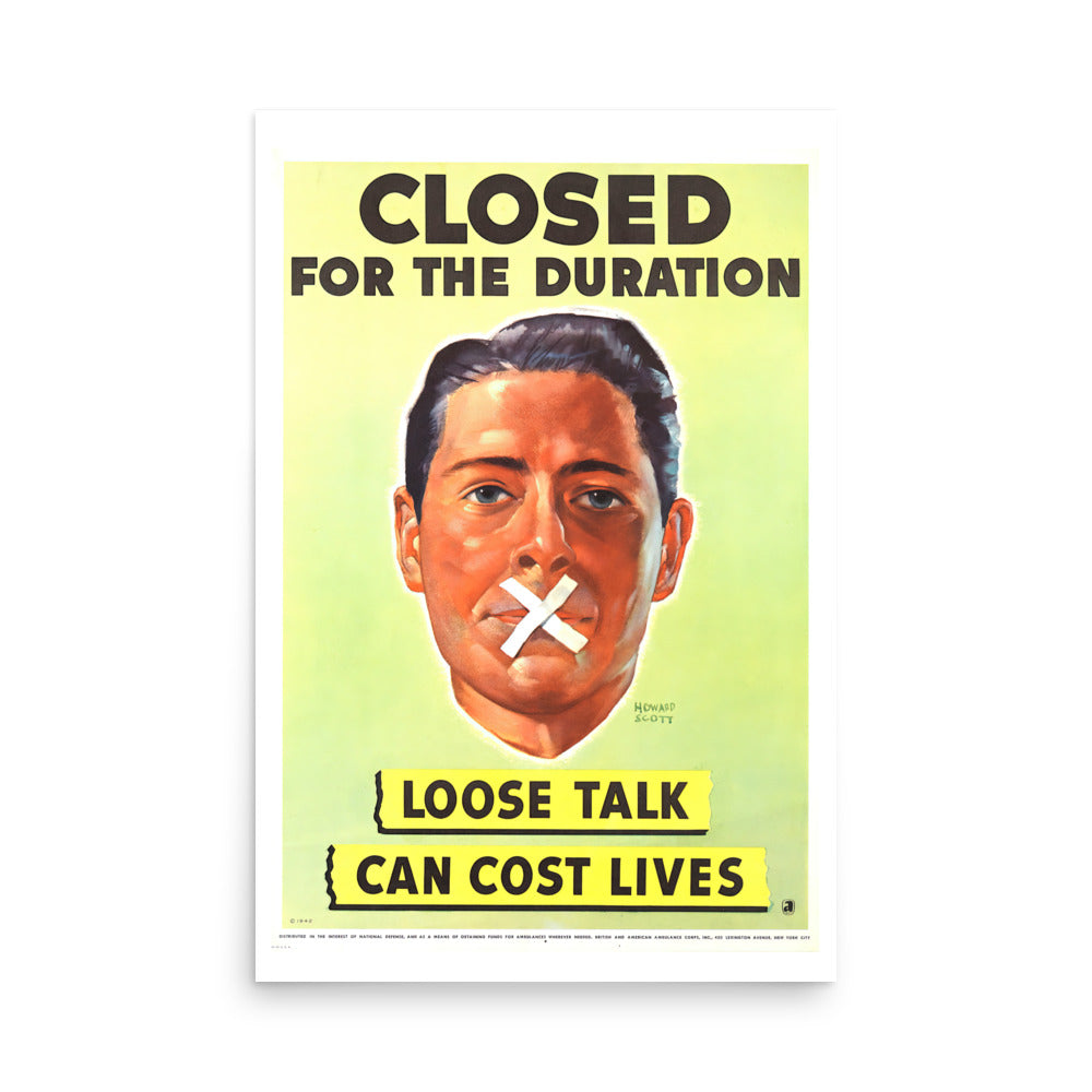 Loose Talk Can Cost Lives WWII Propaganda Poster