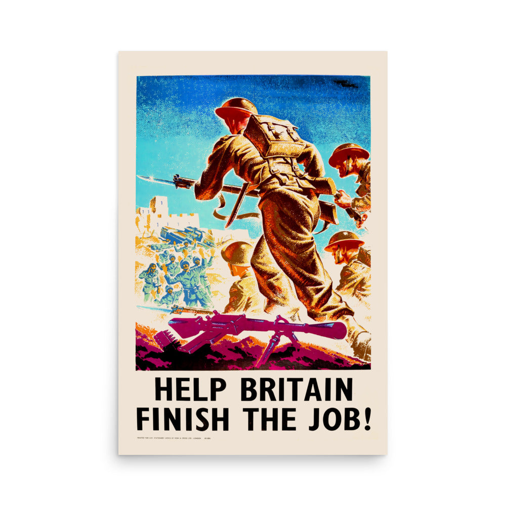 Help Britain Finish the Job! Marc Stone WWII Propaganda Poster