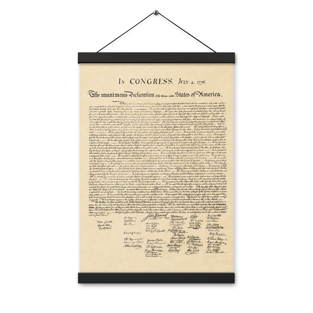 Declaration of Independence Print with Hangers