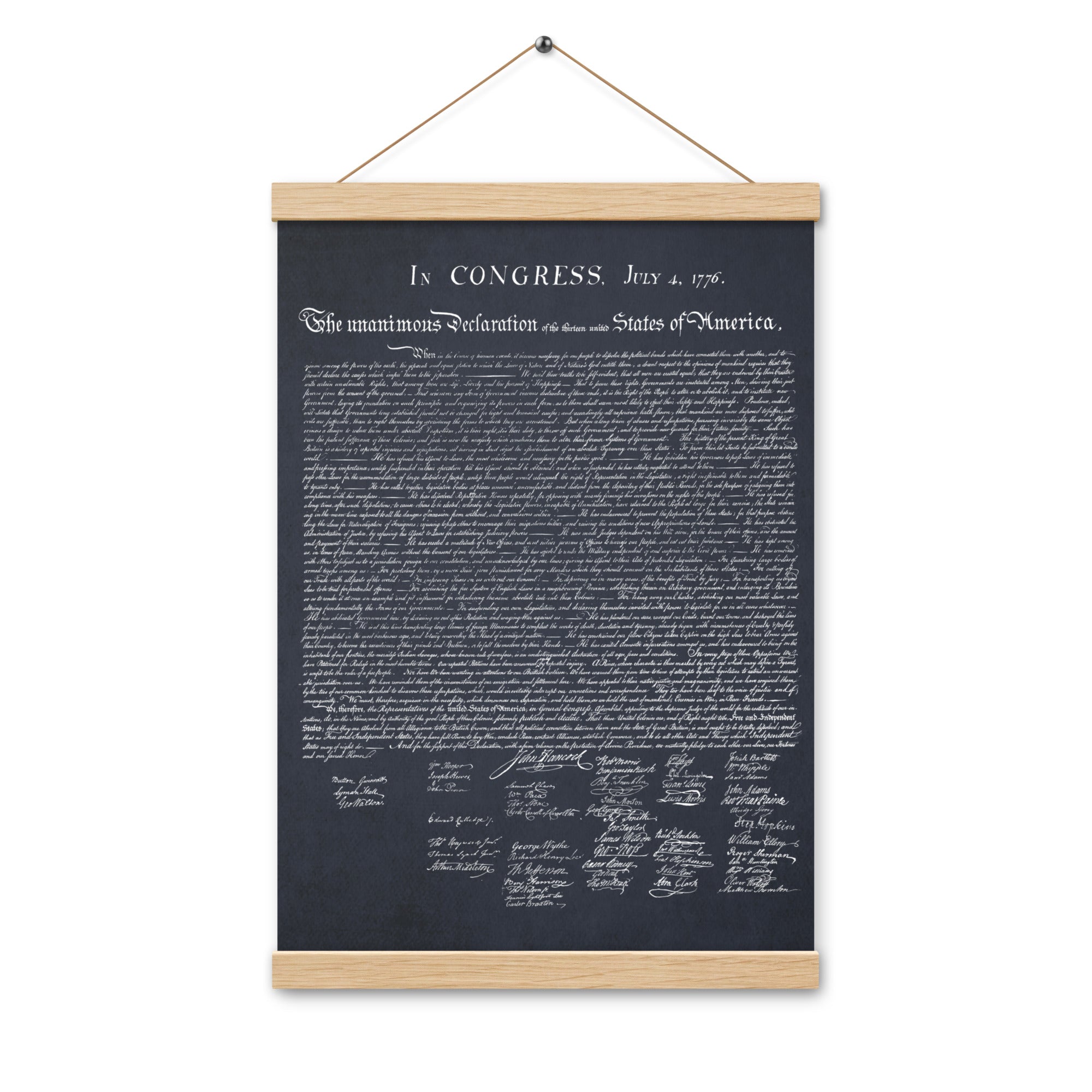 Declaration of Independence Dark Print Poster with hangers
