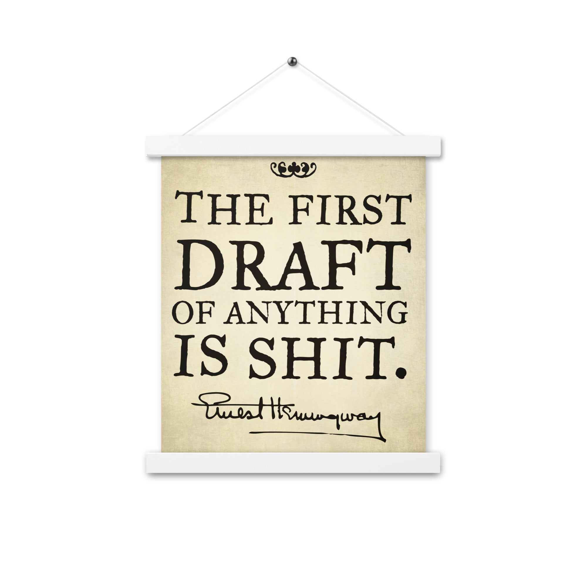 Hemingway The First Draft Poster with Hangers