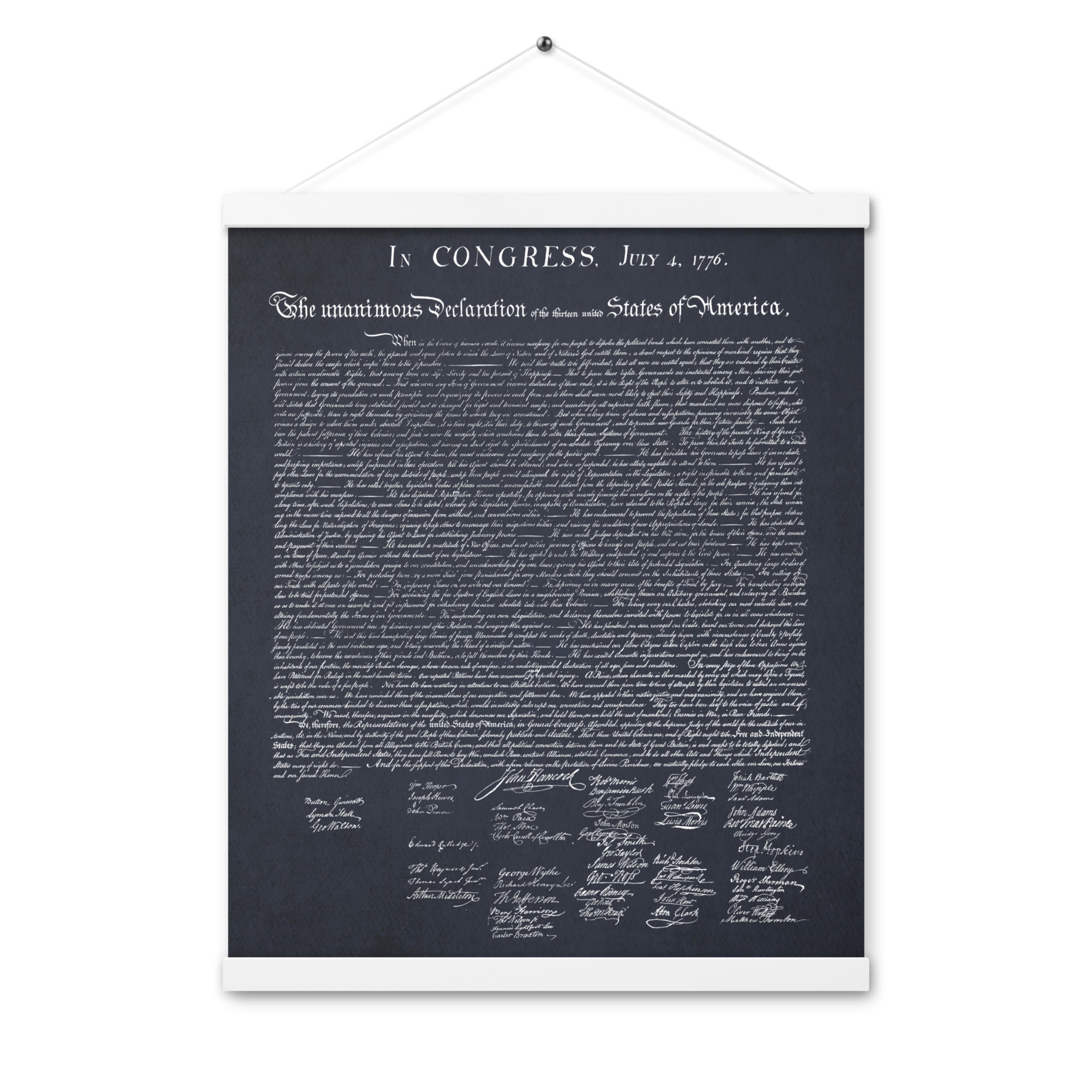 Declaration of Independence Dark Print Poster with hangers